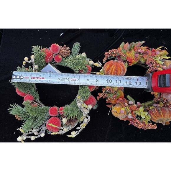 QVC Valerie Hill Glass Hurricane Candle Beaded Rings Fall & Christmas NIB Pretty - Picture 8 of 12